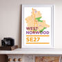 Se27 West Norwood A3 Print, thumbnail 1 of 2