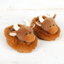 Highland Brown Cow Baby Slippers, Boxed, thumbnail 2 of 5