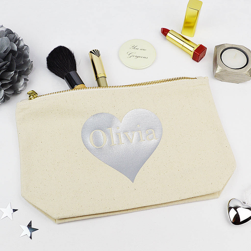 Personalised Silver Heart Tote Bag By Andrea Fays | notonthehighstreet.com