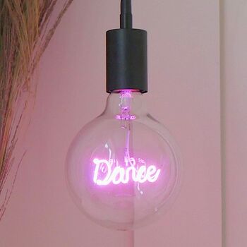Dance Text Light Bulb And Table Lamp, 4 of 5