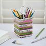 Recycled Newspaper Square Pencil Holder, thumbnail 5 of 12