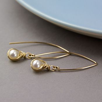 All Wrapped Up Pearl Long Earrings, 4 of 11