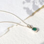 May Birthstone Emerald Silver/Gold Necklace, thumbnail 1 of 12