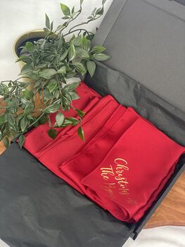 Personalised Reusable Red Napkin Set, 6 of 8