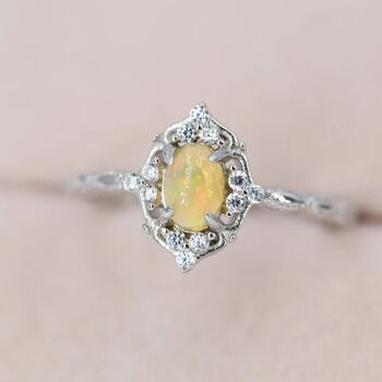 Vintage Inspired Genuine Opal Ring, 6 of 11