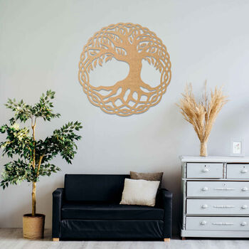 Round Tree Of Life Modern Wooden Home Decor Wall Art, 4 of 10