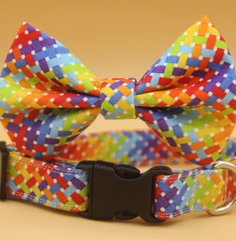 Geometric Rainbow Dog Bow Tie, 2 of 5
