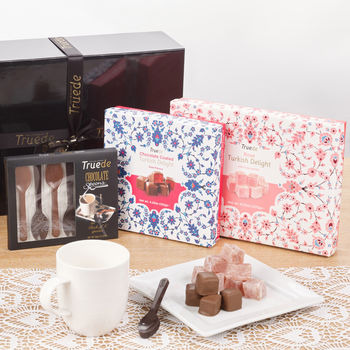Chocolate Turkish Delight And Chocolate Spoon Gift Box, 2 of 7