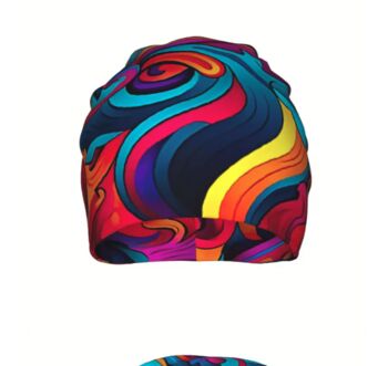 Soft Chemo Headwear Beanie Hat Bandana Bright Swirls, 2 of 7