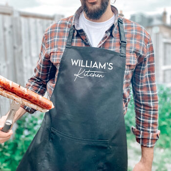 Personalised Man Kitchen Apron With Name, 10 of 11