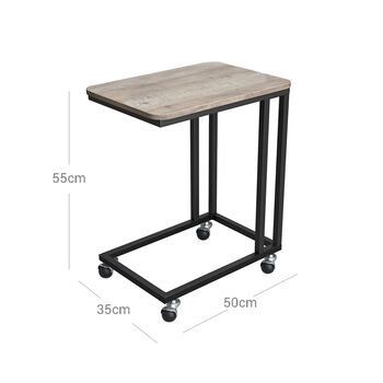 End Table Side Coffee Table Steel Frame And Castors, 5 of 6
