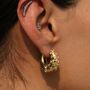 Coral Cz Gold Hoops, thumbnail 2 of 8