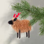 Christmas Bristle Sheep Decoration, 10cm, thumbnail 1 of 2