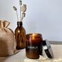 Personalised Sustainable Amber Glass Candle, thumbnail 3 of 3