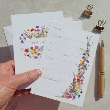Wildflower Wedding Ready To Write Invitations, 3 of 9