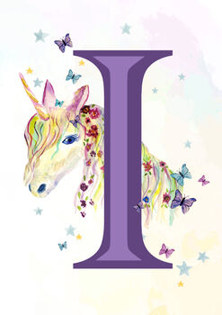 Personalised Unicorn Alphabet Poster, 8 of 12