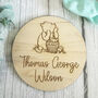 Personalised Wooden Baby Name Announcement Disc, thumbnail 1 of 7