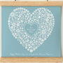 Personalised Mothers Day Floral Heart Oak Wall Hanging, thumbnail 7 of 8