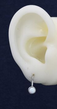 Sterling Silver White Opal Drop Earrings, 10 of 12