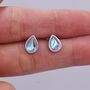 Simple Sterling Silver Droplet Moonstone Stud Earrings, thumbnail 5 of 12