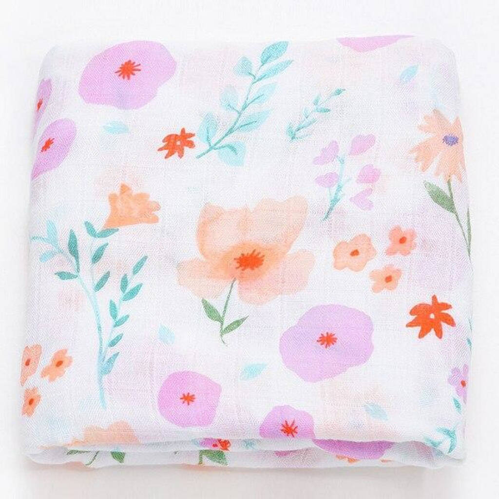 Extra Large Wild Flower Bamboo Muslin By Bumble Baby Boutique
