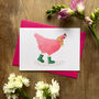 Bubblegum Chicken Illustrated Blank Greeting Card, thumbnail 1 of 11
