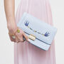 Blue Bird Embroidered Foldover Bag, thumbnail 1 of 9
