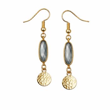 Gold Plated Turquoise Gemstone And Charm Drop Earrings, 4 of 7
