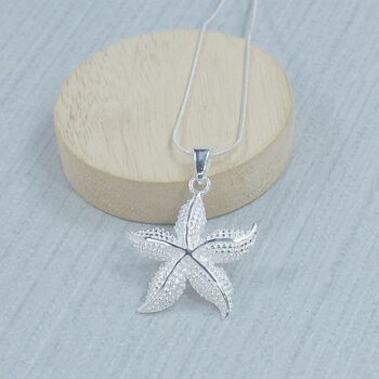 Sterling Silver Asterina Starfish Pendant, 2 of 3