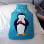 Virtual Hug Penguin Hot Water Bottle Cover Gift, thumbnail 2 of 4