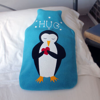 Virtual Hug Penguin Hot Water Bottle Cover Gift, 2 of 4
