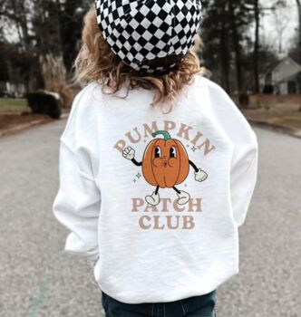 Personalised Halloween Pumpkin Patch Sweatshirt, 2 of 3
