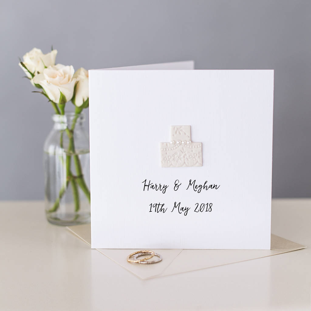 personalised keepsake wedding cake card by mayflower