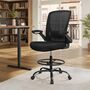 Drafting Chair Mesh Office Chair With Footrest, thumbnail 1 of 7