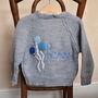 Hand Knitted Embroidered Birthday Cardigan, thumbnail 2 of 5