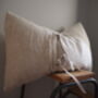 White Boucle And Linen Tie Scatter Cushion, thumbnail 8 of 9