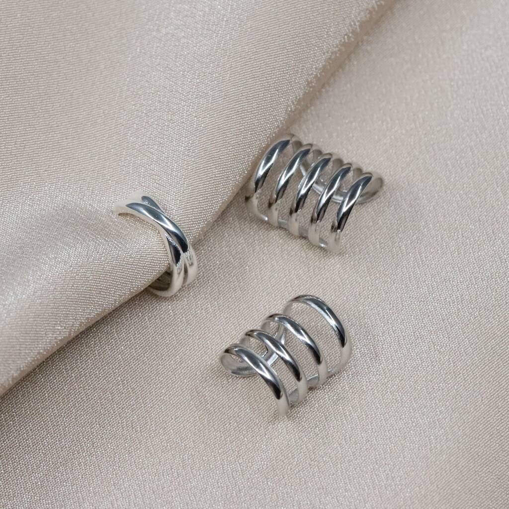 Sterling Silver Fine Line Ear Cuff By Attic