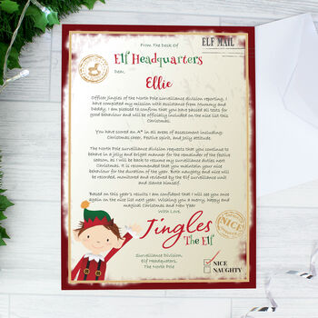 Personalised Elf Surveillance Christmas Letter, 4 of 8