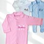 Personalised Name Embroidered Sleepsuit, thumbnail 1 of 4