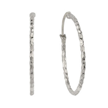 Jodhpur Hammered Silver Hoop Earrings, 8 of 10