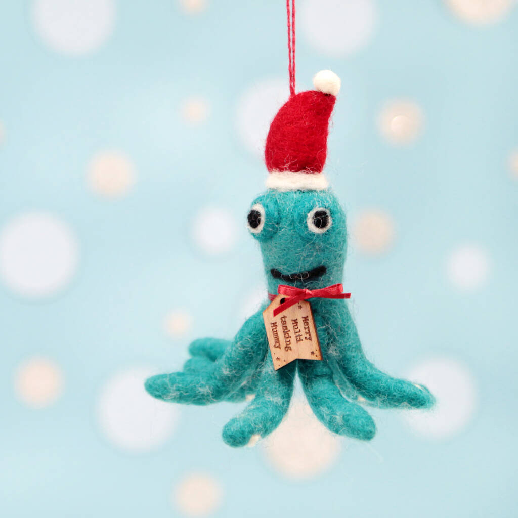 Personalised Felt Octopus Christmas Tree Decoration By Postbox Party