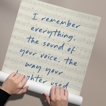 Personalised Music Lyrics Print | Custom Quote Wall Art, 6 of 7