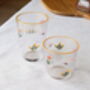 Hand Painted Floral Drinking Glass – Summer Glassware In Orange Or Blue, thumbnail 4 of 9