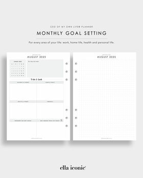 Mid Year 2025 2026 A5 Life Planner Inserts • Week On One Page, 6 of 9