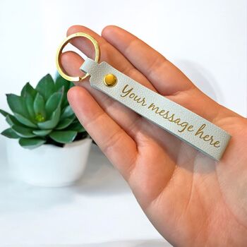Personalised Engraved Leather Keychain – Personalised Gift, 4 of 7