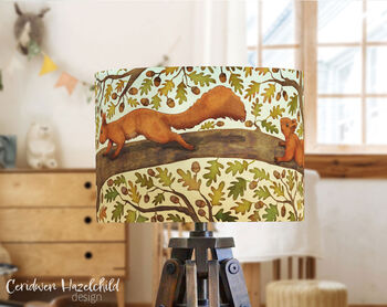 Red Squirrel Organic Lampshade, 3 of 5