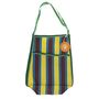 Brown, Yellow And Teal Recycled Woven Striped Bag, thumbnail 3 of 4