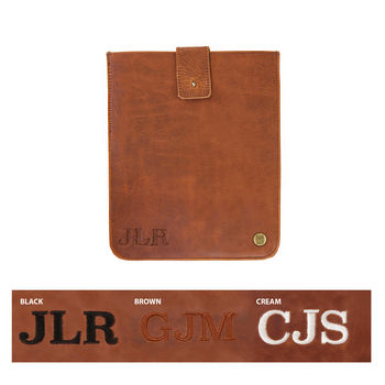 Personalised Leather Stockholm iPad Sleeve/Case Brown, 4 of 6