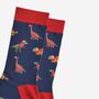 Men's Bamboo Socks Christmas Dinosaurs, thumbnail 3 of 5