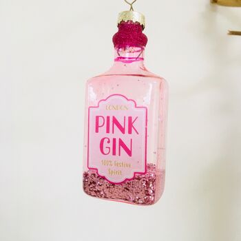 Pink Gin / Cocktail Hanging Christmas Tree Decoration, 5 of 7